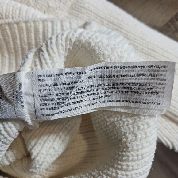 Abercrombie & Fitch Sweater Womens Medium White Crewneck Ribbed Pullover Knit - Picture 4 of 6